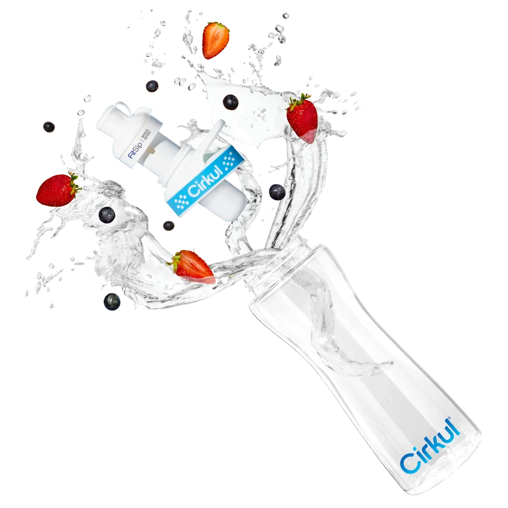 22oz. Plastic Bottle & Blue Comfort Grip Lid