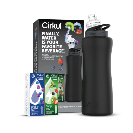 32oz. Matte Black Stainless Steel Bottle Starter Kit H2
